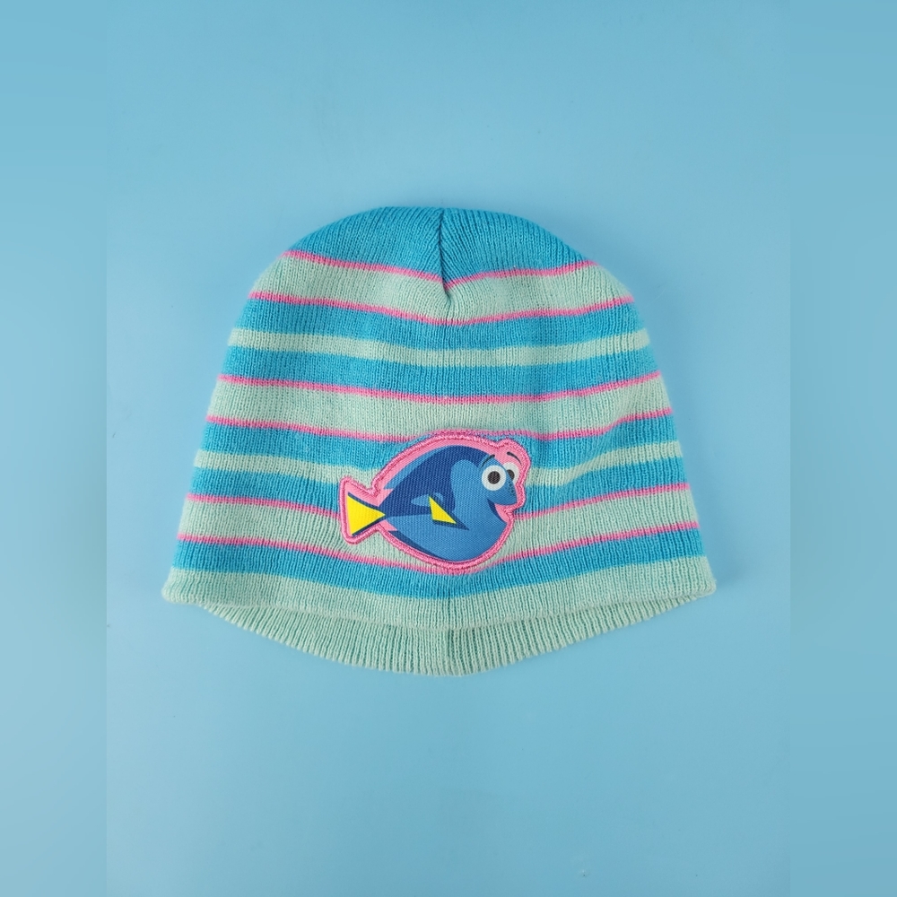 Disney Pixar Finding Dory Toddler Girls Beanie Hat Green Blue Pink VG